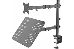 VIVO Black Fully Adjustable 13 to 32 inch Single Computer Monitor and Laptop Desk Mount Combo, Stand with Grommet Option, Fit