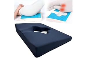 FoKon Gel Wheelchair Seat Cushion,Bed Sore Cushions for Butt,Relieve Sciatica,Back,Coccyx,Pressure Sore/Ulcer Pain Relief Pillow,Ergonomic Chair Cushion, Anti-Slip Cover Removable and Washing(Blue)