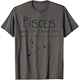 Vintage Pisces Horoscope Astrology Star Sign Birthday Gift T-Shirt