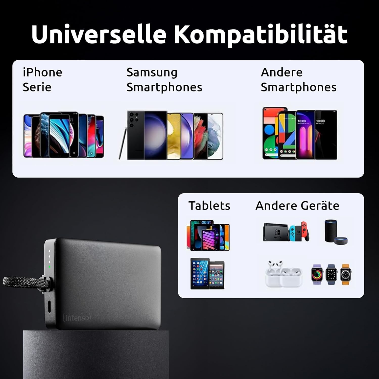 Intenso MC10000 Magnetische Powerbank 10.000 mAh mit USB-C Kabel 4