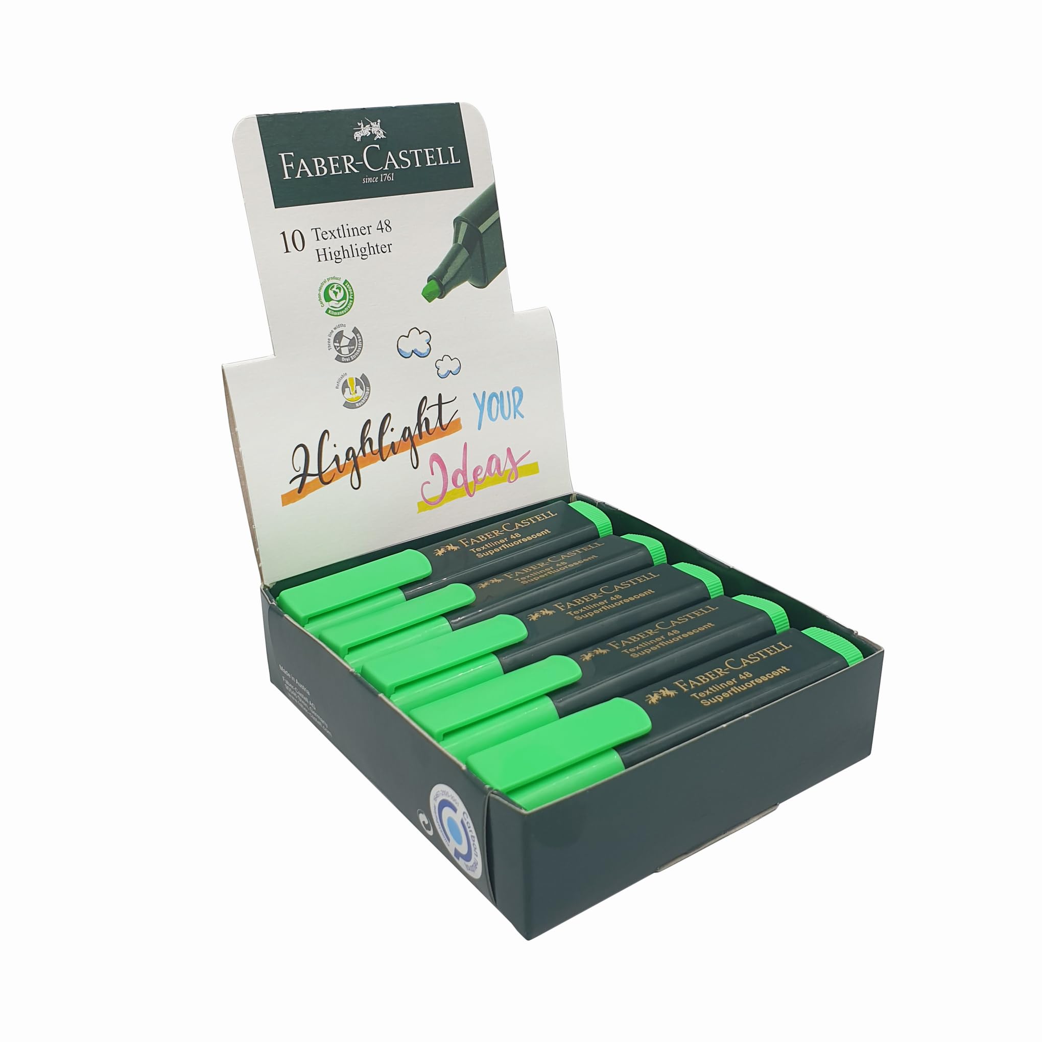 Faber-Castell 48-63 Text Liner - Green (Pack of 10)
