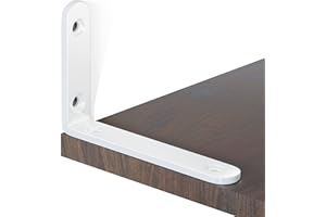YIKOUJIS 4 Pcs Shelf Bracket,5 Inch White Floating Shelf Bracket Heavy Duty Meta Walll L Bracket for Floating Shelf Bracket - Wall Mounted Support for DIY with Screws