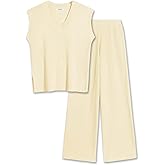 Ekouaer Lounge Sets for Women 2 Piece Outfits Knit Sweater Vest Lounge Pants Casual Matching Loungewear Set
