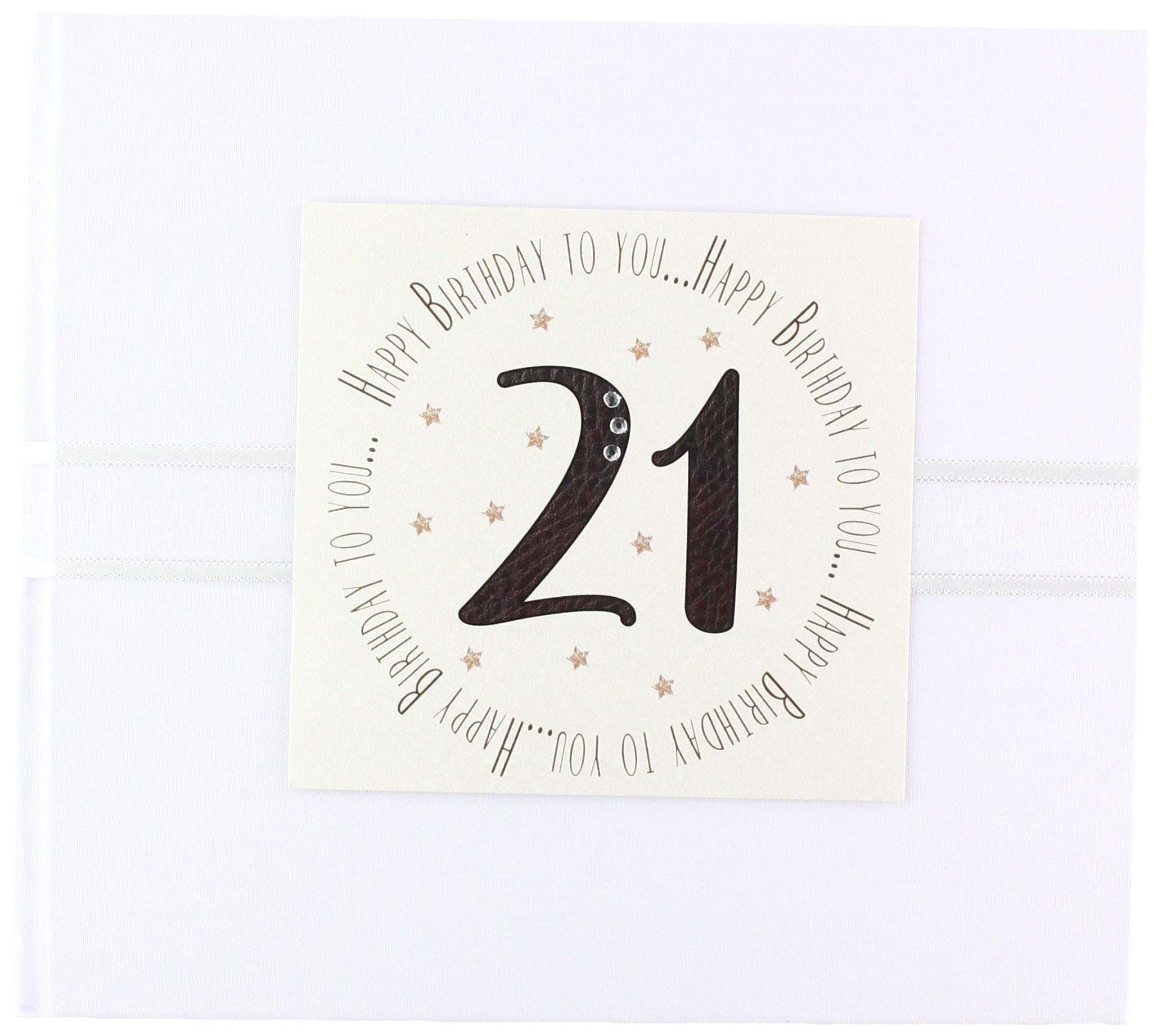 White Cotton Cards ‘Happy Birthday to You, 21' Guest Book (MTGA18G)