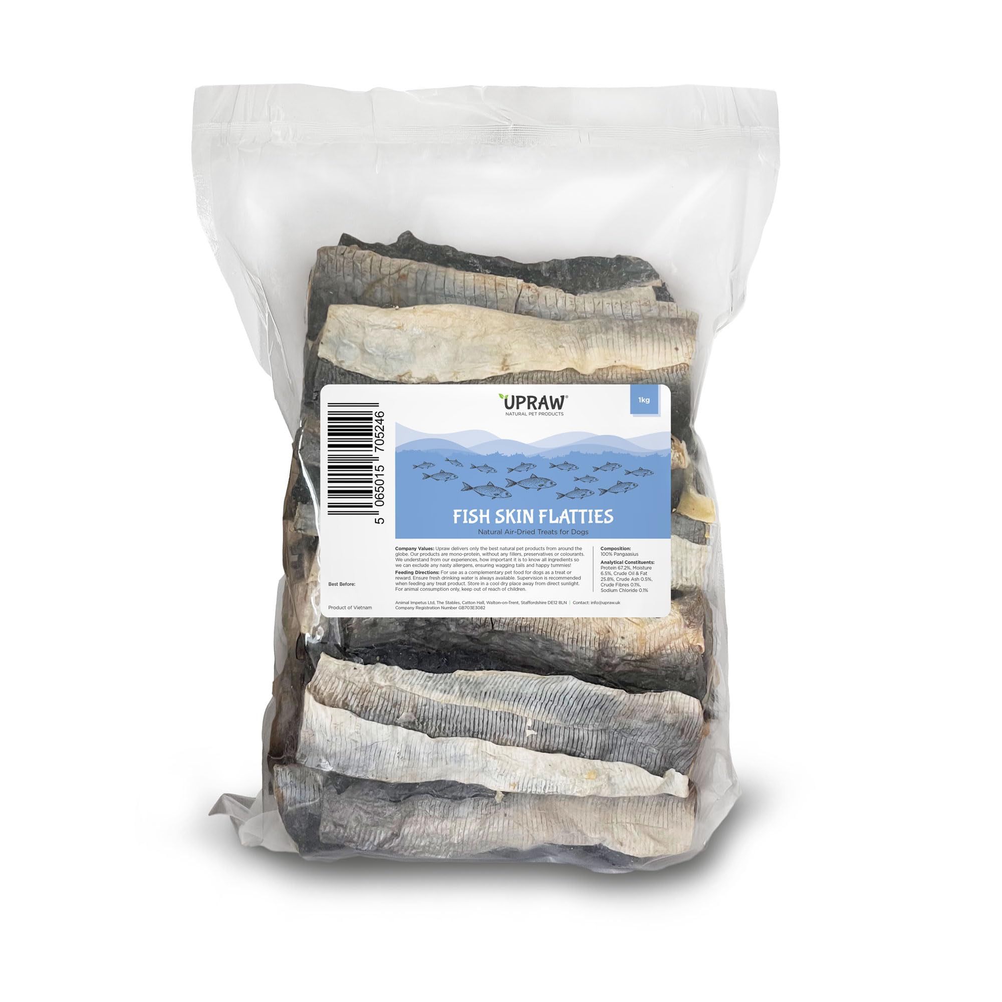 Naturally Air Dried Fish Flatties 1kg – Traditional Air Dried Fish Fillets, Preservative Free, High Protein Seafood - Healthy Natural Dog Treats - Grain Free -Hypoallergenic