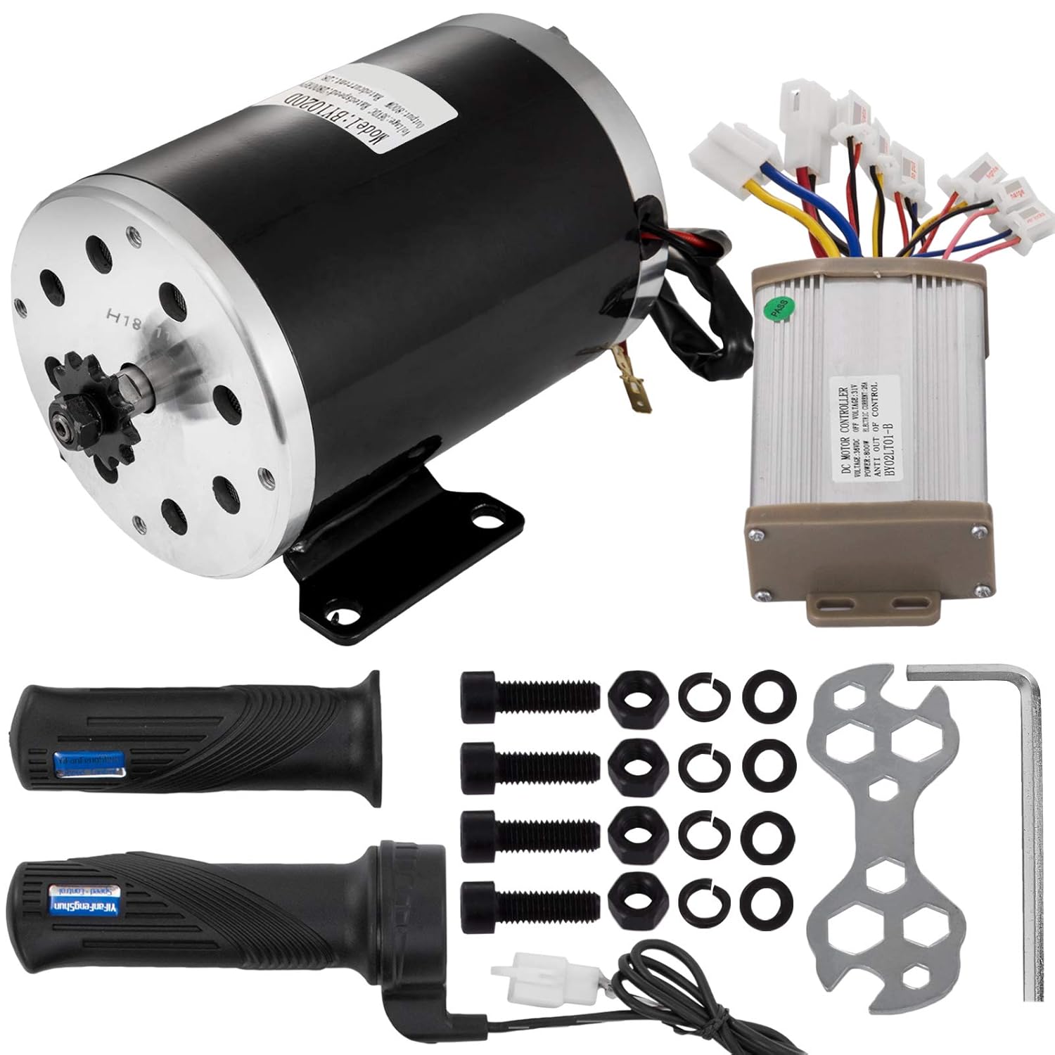 FlowerW 36V Brushed DC Motor 800W Electric Motorcycle Conversion Kit