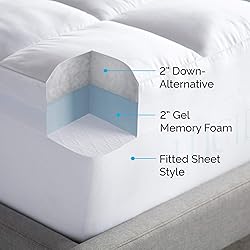 LUCID 4 Inch Down Alternative and Gel Memory Foam