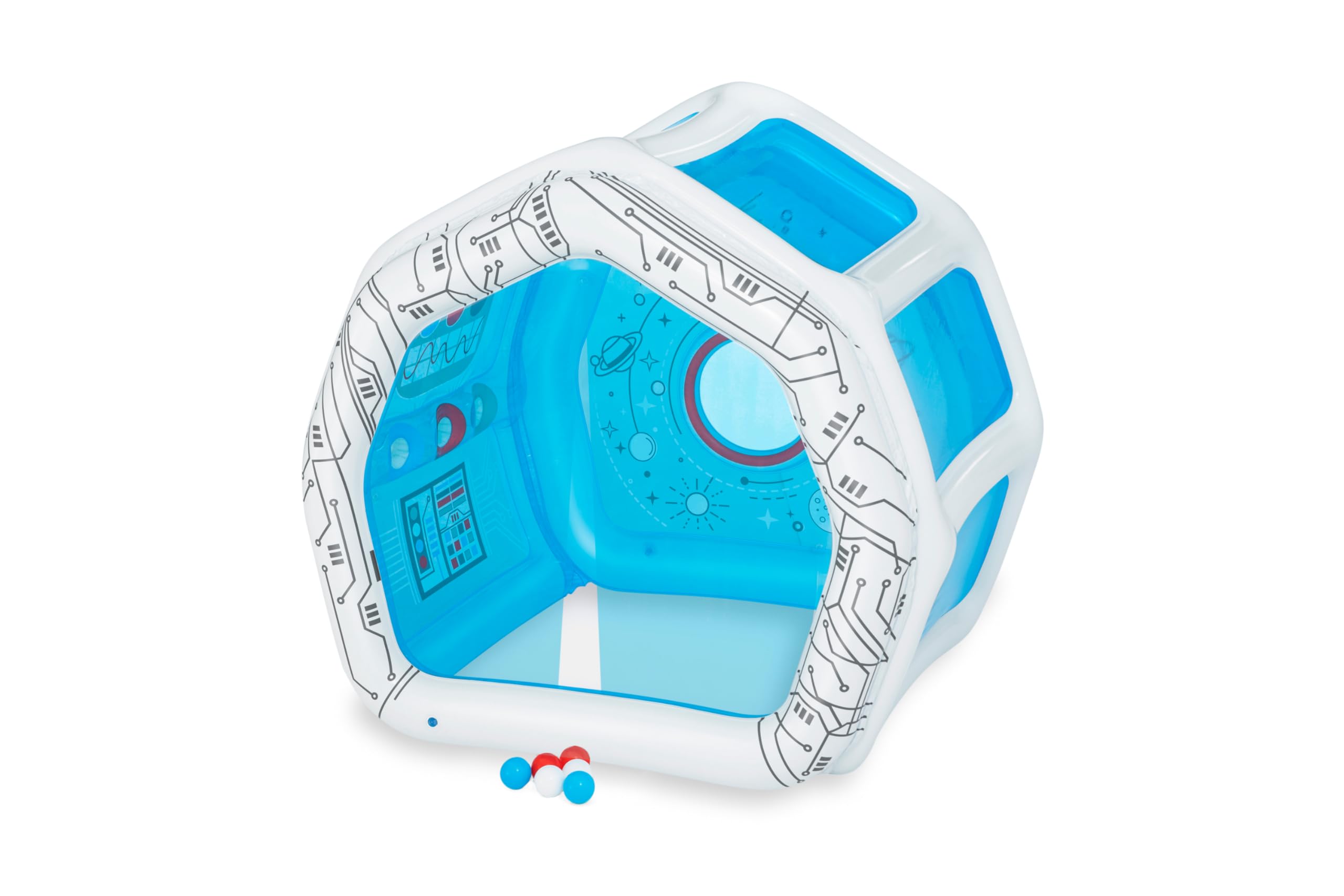 Bestway | Kids Space Station Playhouse, Inflatable Outdoor Mini Playhouse with 6 Play Balls for Kids