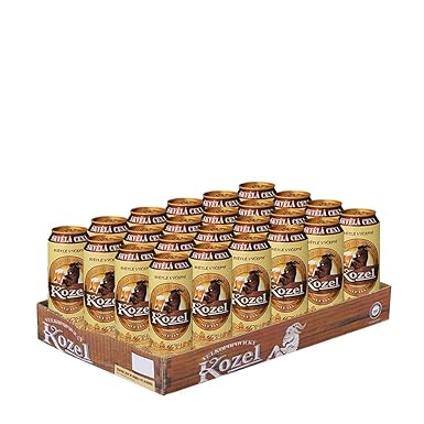Kozel Velkopopovicky Helles Fassbier Palette 24 x 0,5 Liter Dosenbier / Premium Fassbier Tschechien