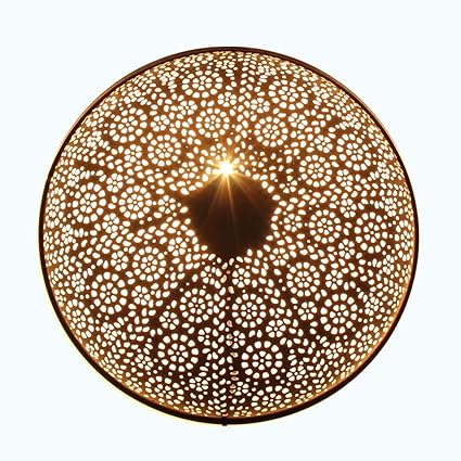 albena shop 71-6329 orientalische Wandlampe Metall rund (Tami schwarz ø 40cm)