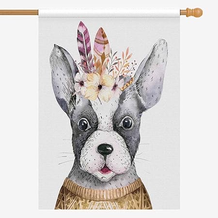 Amazon Com Interestprint Watercolor Boho Pug Dog With Flower And
