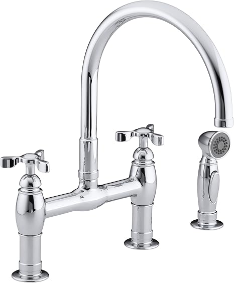 Kohler K 6131 3 Cp Parq Deck Mount Kitchen Faucet With Spray