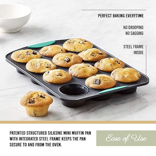 Trudeau Structure Silicone Muffin Pan – 12 Cup, Flexible Silicone
