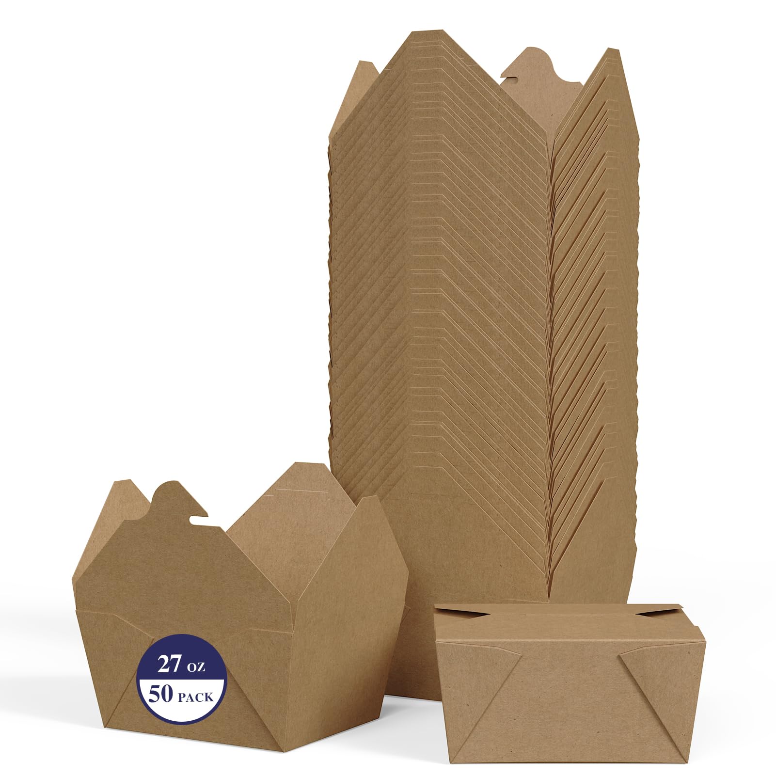 Photo 1 of ****FINAL SALE NOT RETURNS****
LITOPAK 50 Pack 27 oz Take Out Food Containers, Kraft Brown Take Out Boxes Leak Grease Resistant and Stackable for Restaurants, Homes, Offices, Picnics