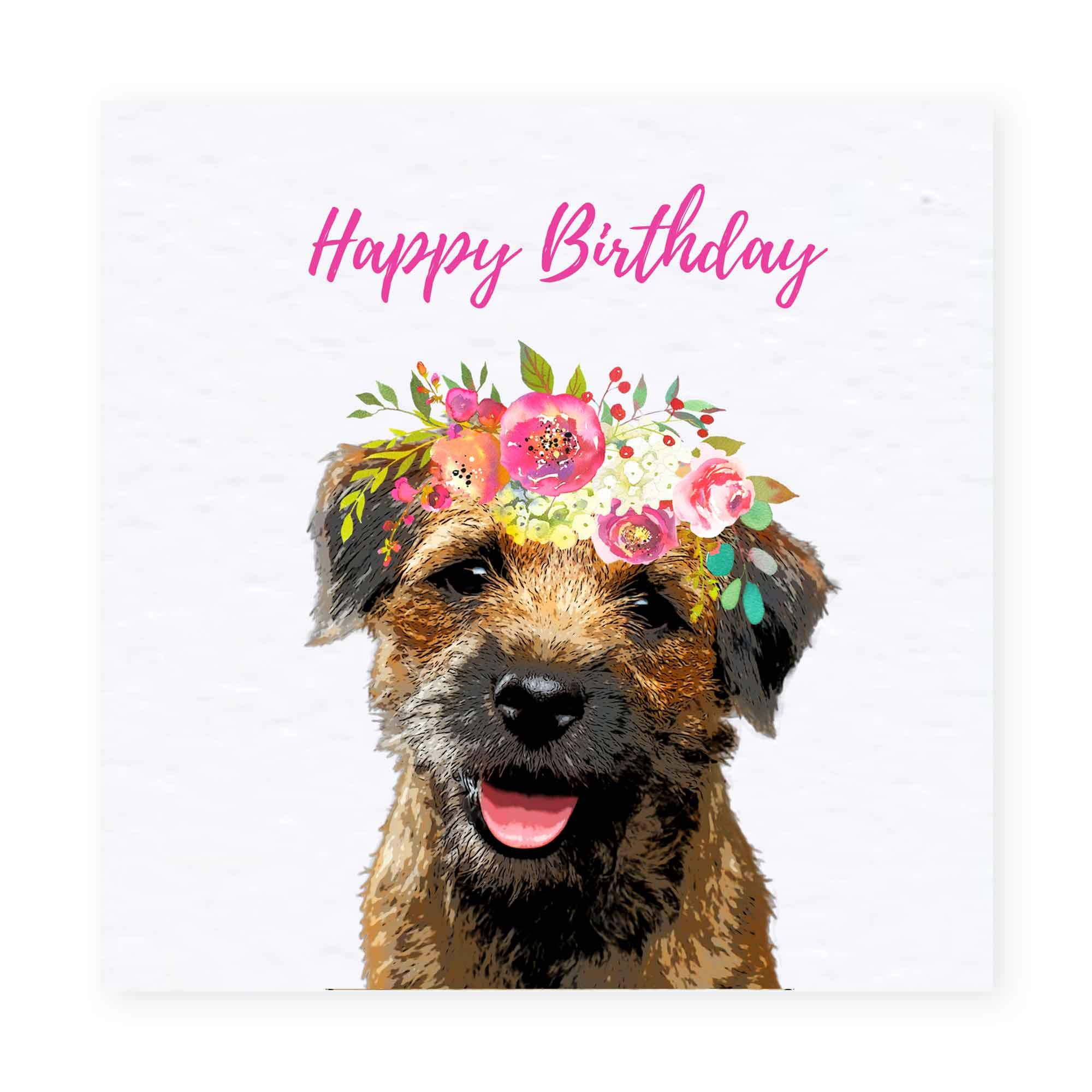 Border Terrier Birthday Card - Terrier Greetings Card