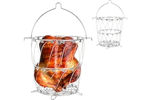 SOLDBBQ 6776791W06 Collapsible Basket for Char-Broil The Big Easy Better Basket, Foldable Replacement Parts for Charbroil The Big Easy Oil-Less Turkey Fryer Accessories,Stainless Steel