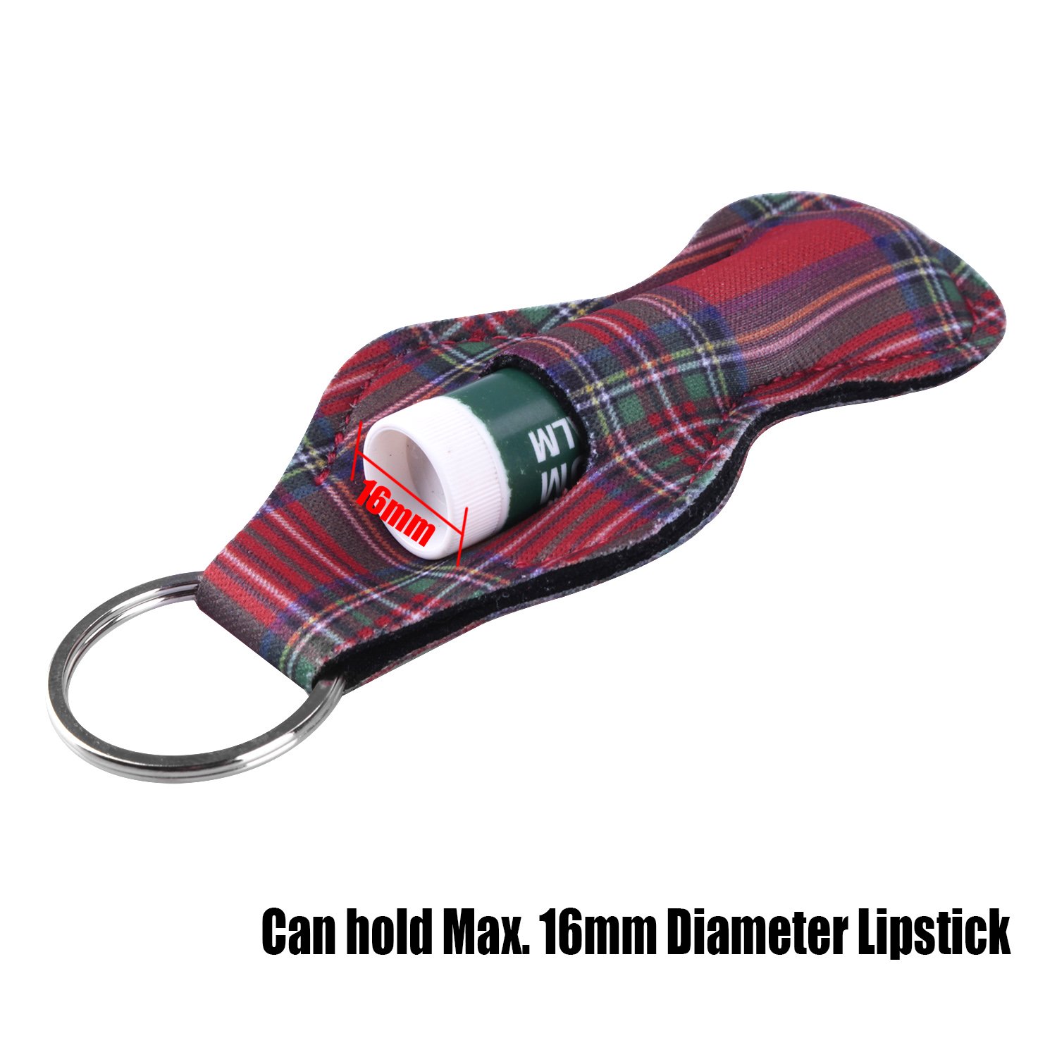 10 Pieces Neoprene Chapstick Holder Keychain Lipstick Holder Keychains