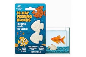 ATLANTIC RUSH Vacation Feeder for Aquarium - 14 Day Feeder Block - Slow Release Fish Food for Betta, Goldfish & Tropical Fish - Aquatic Pet Tank Food (1 Pack of 2 Blocks)