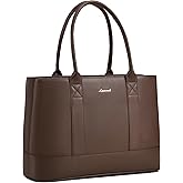 LOVEVOOK Laptop Bag for Women, 15.6 inch Computer Work Tote Bag, Waterproof Leather Shoulder Bag, Large Capacity Business Handbag, Office Briefcase for Gift, Travel, Teacher