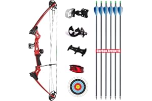 XGeek Archery Compound Bow and Arrow kit, Youth Compound Bow for Kids and Beginners, 290 Fps USA-Made Limb, 17"-27" Draw Length, 10-30 Lbs Draw Weight