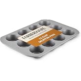 Farberware Bakeware Nonstick Muffin & Cupcake Pans, 12-Cup, Gray | Easy release, non-stick metal muffin pans 12 cup, cupcake
