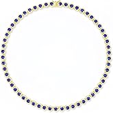 Gemsme 18K White Gold Plated Halo Necklace 5.0mm Round Cubic Zirconia Classic Tennis Necklace