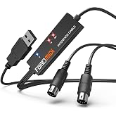 FORE T1 MIDI USB Interface Type-A Work with MIDI Keyboard/MIDI Deivce | Edit&amp;Record, High Speed, No Driver Required, Plug &amp; Play, Compatible with iOS&amp;Android, Windows/Mac OS - 6.5ft