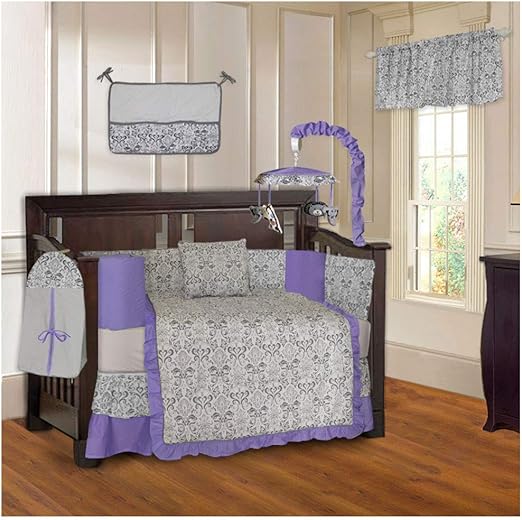 dark purple crib bedding