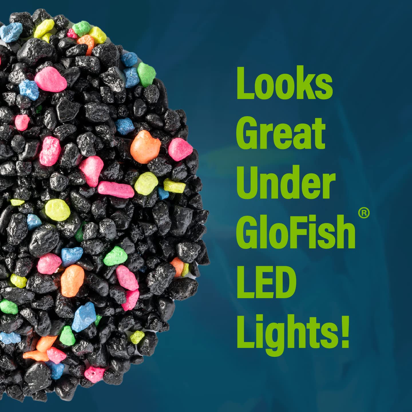 GloFish Aquarium Gravel, Fish Tank Gravel, Black With Fluorescent