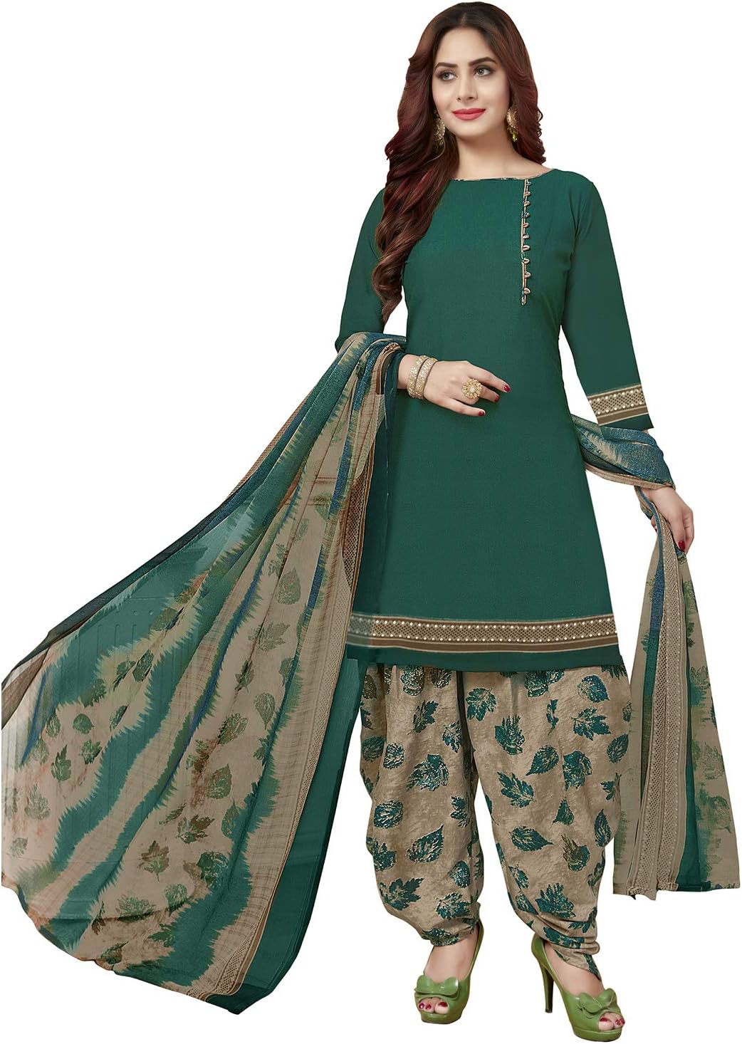 Women's Crepe/Synthetic Patiala Dress Material GSSIWEDM6066