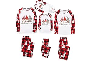 luwita Christmas Pajamas for Family Matching Family Christmas Pjs Set Holiday Plaid Xmas Gifts Jammies Sleepwear 2023