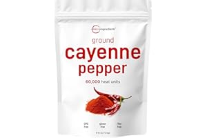 MICRO INGREDIENTS Ground Cayenne Pepper Powder, 6 lb (60,000 SHU) | Premium Source | Spicy Heat with Natural Bite | Great for Seasoning & Garden Wildlife Control | Additive Free, Non-GMO, Bulk Supply