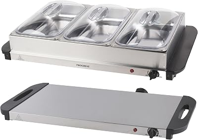 Progress 3 Pan Buffet Server 300W Food Warmer Bain Marie Portable
