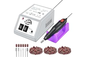 LAVAED Professional Electric Nail Drill Machine Kit - Low Noise Vibration with 156pcs Sanding Bands for Acrylic Nail Drill, Gel Art Remover, Polisher, Manicure, Pedicure