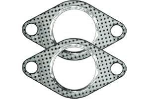 SHINTONES 2 PCS 1-3/4 inch 2-Bolt Exhaust Flange Gasket Turbo/Manifold/Header Down/Dump Pipe Flange, High Temperature Graphite for Headers, Catback, Axleback, MLSG High Temp Exhaust Gasket （44mm）