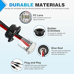 Nilight 3/4" Dual Color Marker Light 10PCS Red to