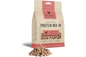 Vital Essentials Freeze Dried Raw Protein Mix-in Dog Food Topper, Chicken Mini Nibs Topper for Dogs, 6 oz