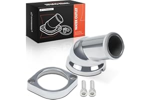 A-Premium Water Neck/Thermostat Housing Compatible with GM Small Block LS, Polished Aluminum, 45°, 360 Swivel, with 2 Bolts, 