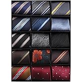 MEIANJU Ties for Men Wedding Zipper Ties for Men, 15PCS Neckties for Men, Boy's Silky Zip Up Ties, Men's Pretied Ties Set