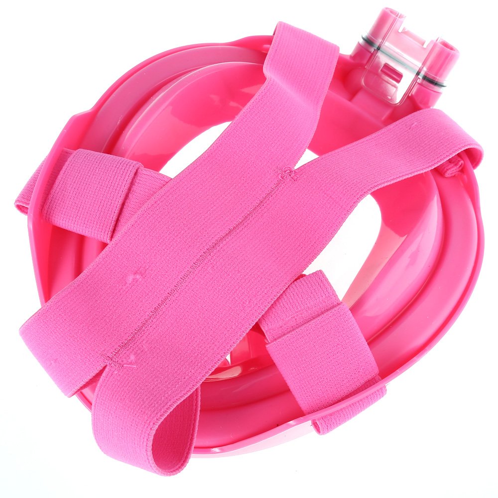 Jasontric Snorkel Mask Full Face with Detachable Mount Pivot for GoPro Arm Large View Free Breath Dry Top Set Leakproof Fogproof for Kids (Pink)