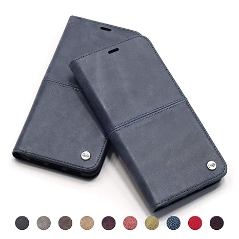 QIOTTI Hülle Kompatibel mit iPhone XS/iPhone X Ledertasche aus Hochwertigem Leder RFID NFC Schutz mit Kartenfach Standfunktio