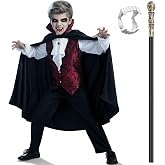Bosvin Scary Vampire Costume for Kids &ndash; Boys Gothic Vampire Costume Outfit for Halloween Party or Trick-or-Treat