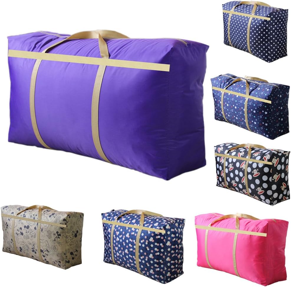 120L 600D Oxford Ultra Size Storage Bag Extra Large with Reinforced Handles for Duvets, Bedding, Clothes Collection, Waterproof and Moisture Resistant (120L=35.4" X 19.7" X 10.6", Purple)