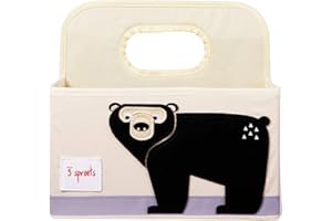 3 Sprouts Baby Diaper Caddy - Organizer Basket for Nursery, Bear