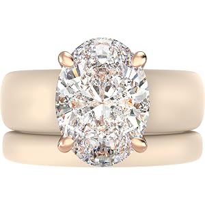 Rinfit Silicone Ring Set, Oval Cut CZ and Thin Band | AAAAA Grade Cubic Zirconia, Stackable Rings for Women, Soft Flexible Ru