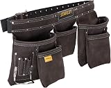 Stanley Leather Tool Belt Pouch Apron 5 Pockets Hammer Loop STST1-80113 view 1
