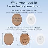 AQUALONA Premium Tongue and Groove Soft Close Toilet Seat Oak view 2