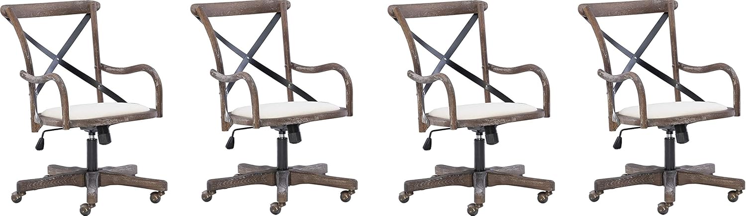 Linon Home Décor Mavis Café Office Chair, Grey (Pack of 4)