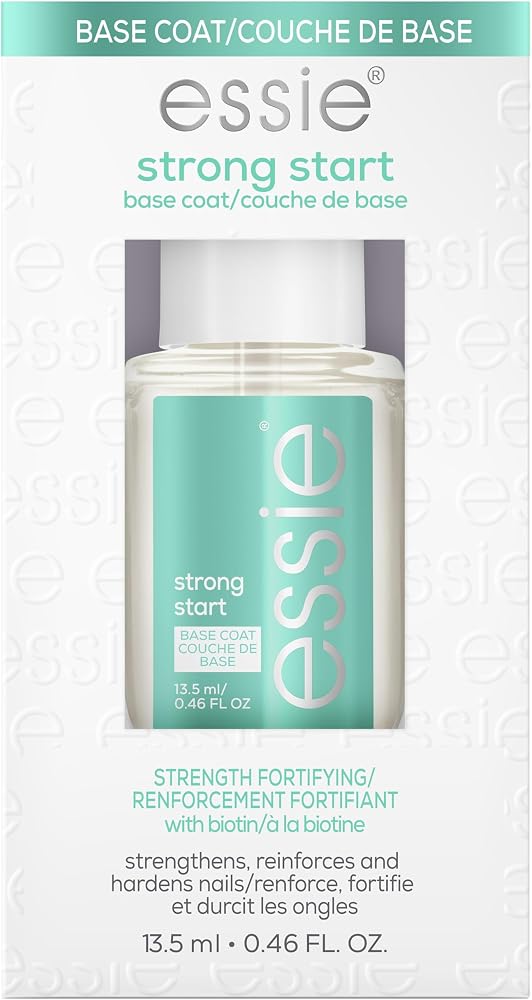 essie Nail Care, 8-Free Vegan, Strong Start Base Coat, strengthening nail polish, 0.46 fl oz