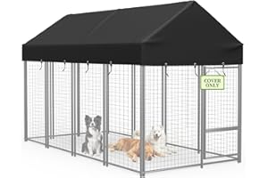 COSHNIBI Outdoor Dog Kennel Roof Cover,Heavy Duty Dog Kennel Replacement Cover,Waterproof UV Resistant Cover for 8' x 4' Dog 